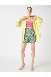 Koton Floral Mini Shorts Pleated