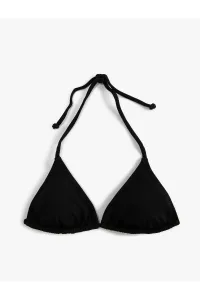 Koton Triangle Bikini Top Textured Weightlifting Neck Covered
