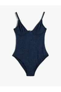 Koton Glitter Swimsuit Underwire Thin Straps Textured
