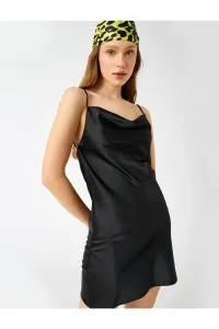 Koton Women's Satin Draped Collar Thin Straps Mini Dress #6046493