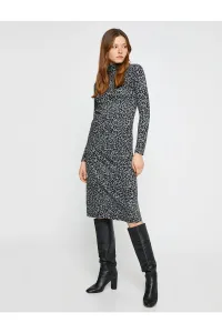Koton Leopard vzor šaty rolák dlhý rukáv #6017895