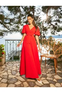 Rachel Araz x Koton - Linen Blend Long Dress with Window Detail #7671511