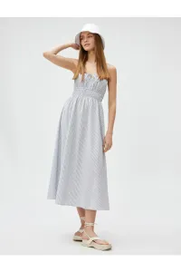 Koton Midi Dress with Thin Hangers Gipps with Window Detail