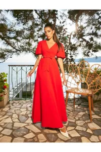 Rachel Araz x Koton - Linen Blend Long Dress with Window Detail #9195289