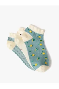 Koton Set of 3 Booties and Socks, Floral Pattern, Multicolor