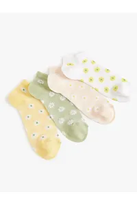 Koton Floral Set of 4 Booties and Socks, Multicolored