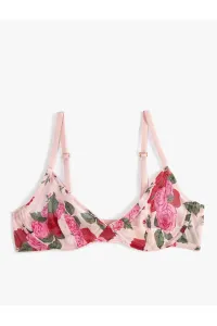 Koton Floral Bra Underwire Unfilled Tulle Strap