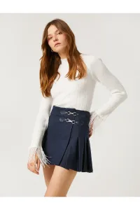 Koton Melis Ağazat X - Pleated Mini Skirt With Belt Detail
