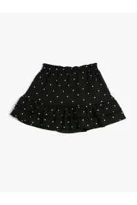 Koton Mini Skirt Polka Dot Elastic Waist Lined Cotton