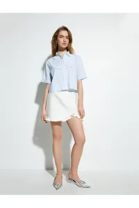Koton Mini Tweed Skirt Frilly Normal Waist