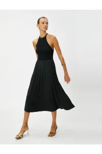 Koton Midi Length Pleated Skirt With Elastic Waist