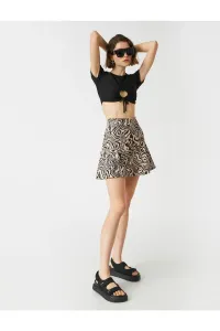 Koton High Waist Printed Mini Skirt