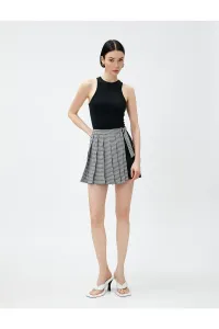 Koton Pleated Mini Skirt with Contrast Detail Belt