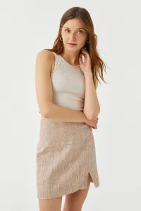 Koton Mini Skirt Slit Detailed Linen Blend