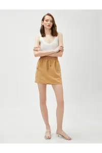 Koton Mini Skirt Modal Mixture With Pockets Tie Waist #7488103