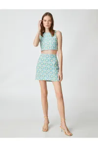 Koton Floral Mini Skirt Slim Fit