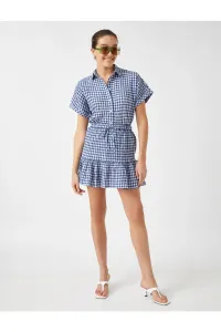 Koton Elastic Waist and Ruffled Mini Checkered Skirt #5648254