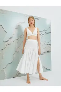 Koton Şahika Ercümen X - Waist Detailed Slit Midi Skirt