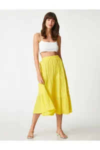 Koton Tiered Midi Skirt with Elastic Waist #6220539