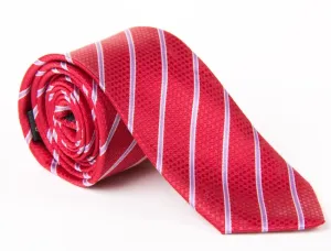 40026-69  Červená kravata so sv.fialovými prúžkami