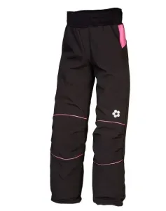 Softshell girls' pants - black-pink #7403009