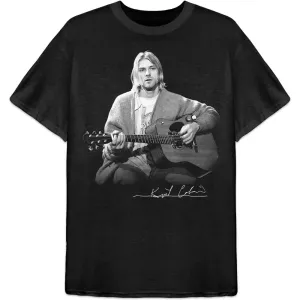 Kurt Cobain tričko Guitar Live Photo Čierna M