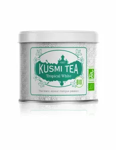 Kusmi Tea Sypaný biely čaj Tropical White Bio, kovová dóza 90 g 21637A1070