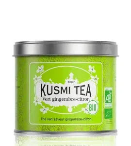 Kusmi Tea Sypaný zelený čaj Green Ginger Lemon Bio, kovová dóza 100 g 21645A1070