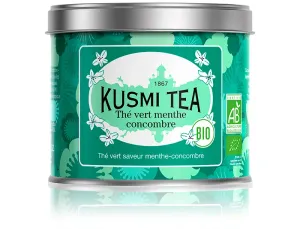 Kusmi Tea Sypaný zelený čaj s mätou a uhorkou Bio, kovová dóza 100 g 21105A1070