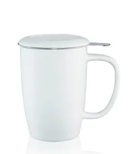 Kusmi Tea Vysoký hrnček na čaj T.TOTEM s nerezovým sitkom, 0,44 l, biely 5000000290