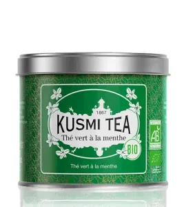 Kusmi Tea Sypaný zelený čaj Spearmint green tea Bio, kovová dóza 100 g 21651A1070
