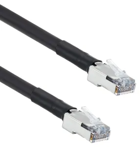 L-Com Trd824Hfo-Blk-250 Double Shielded Cat5E Outdoor High Flex Poe Industrial Ethernet Cable, Rj45, Blk, 250.0Ft