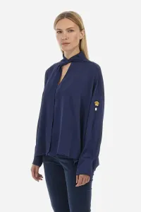 Košeľa La Martina Woman Shir L/S Shiny Georgette Modrá 2