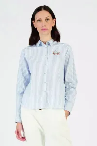 Košeľa La Martina Woman Shirt L/S Striped Cotton Modrá 3