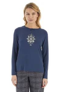 Tričko La Martina Woman T-Shirt L/S Viscose Jers Modrá 2