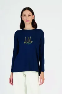 Tričko La Martina Woman T-Shirt L/S Viscose Jers Modrá 5 #3770365