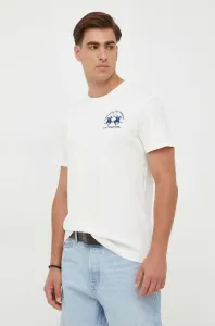 Bavlnené tričko La Martina béžová farba, s nášivkou #9080914