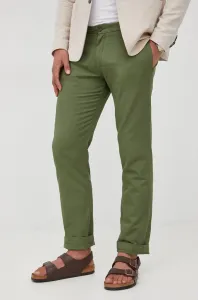 Nohavice La Martina Man Chino Pants Cotton Linen Zelená 34 #3767718