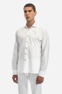 Košeľa La Martina Man Shirt L/S Single Jersey Ja Biela L