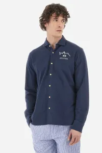 Košeľa La Martina Man Shirt L/S Single Jersey Ja Modrá S
