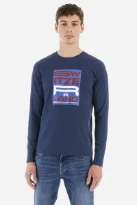 Tričko La Martina Man L/S T-Shirt Peached Cotton Modrá Xxxl