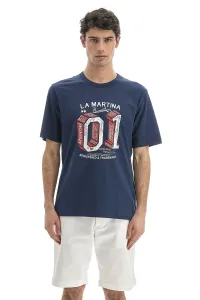 Tričko La Martina Man T-Shirt S/S Jersey Modrá L #5453714