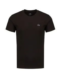 Bavlnené tričko La Martina čierna farba, jednofarebný #1519000