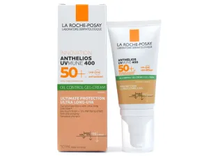 La Roche-Posay Anthelios UVMUNE 400 Tinted Oil Control Gel-Cream SPF50+ 50 ml opaľovací prípravok na tvár pre ženy na citlivú a podráždenú pleť