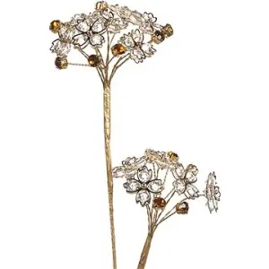 LAALU  Luxusný zlatý kvietok s kvetmi z kamienkov 51 cm