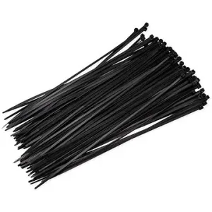 LAALU Súprava 100 ks: Sťahovacie pásky na ozdoby 3,6 × 200 mm čierne