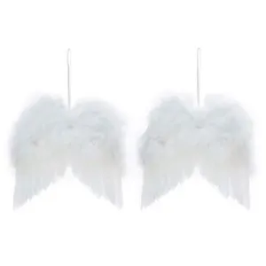 LAALU Sada 2 ks dekorácie: Krídla biele 24 × 19 cm