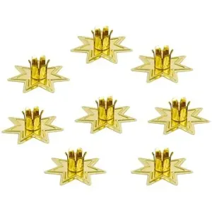 LAALU – Súprava 8 ks štipcov na sviečku zlatá hviezda