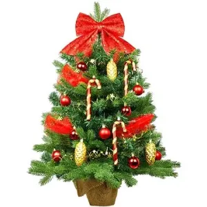 LAALU Ozdobený stromček SANTA CLAUS 60 cm  s 29 ks ozdôb a dekorácií s LED OSVETLENÍM