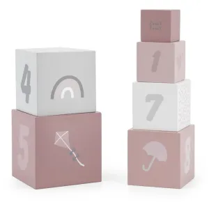 Label Label Stacking Blocks Numbers kocky z dreva Pink 18m+ 1 ks